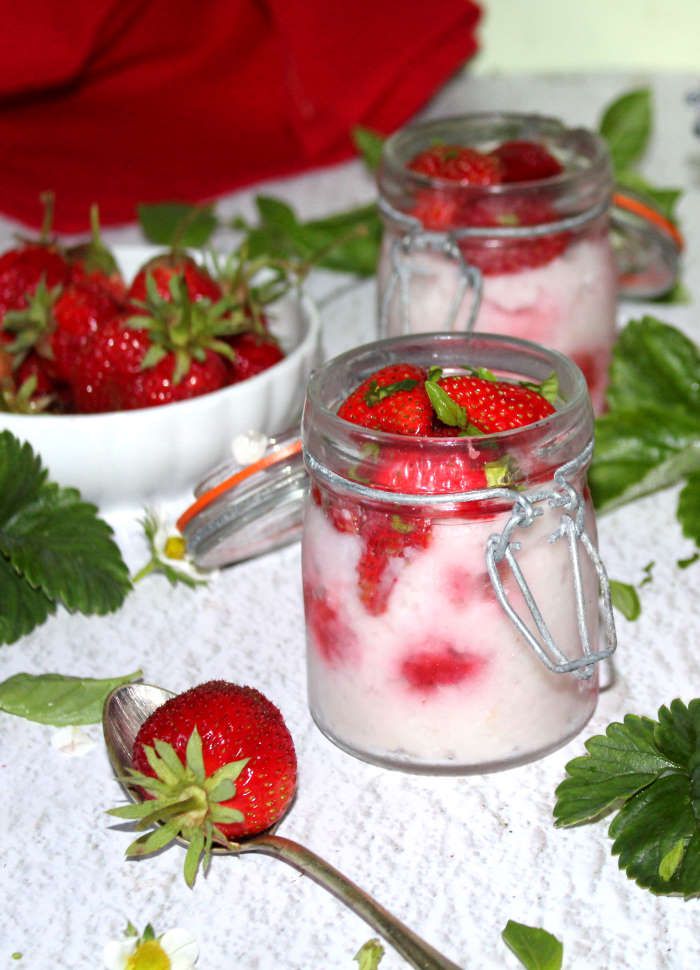Riz au lait aux fraises