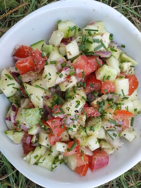 Salade détox concombre avocat tomates