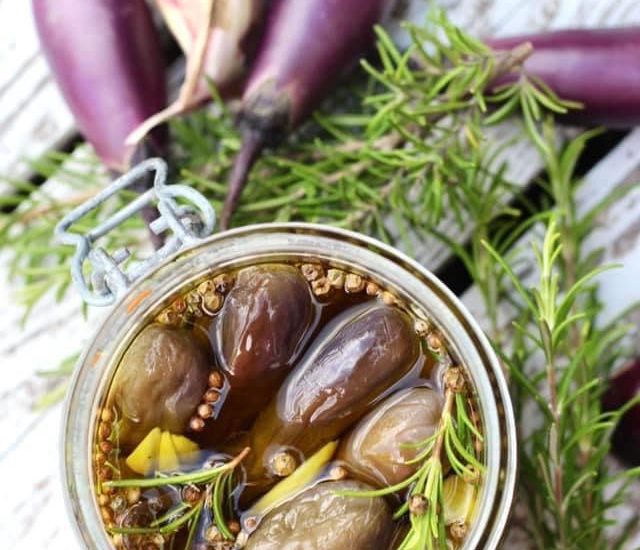 Antipasti d’aubergines confites à l’huile d’olive