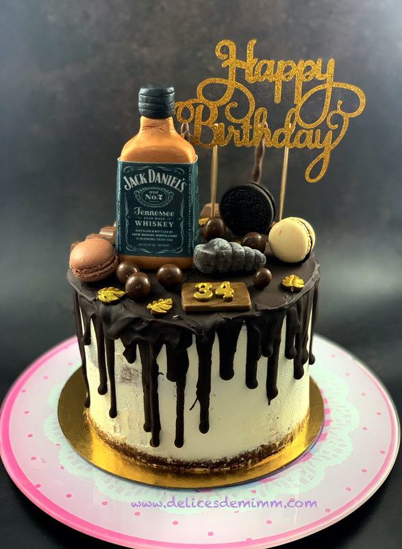 Drip cake au chocolat Jack Daniel’s
