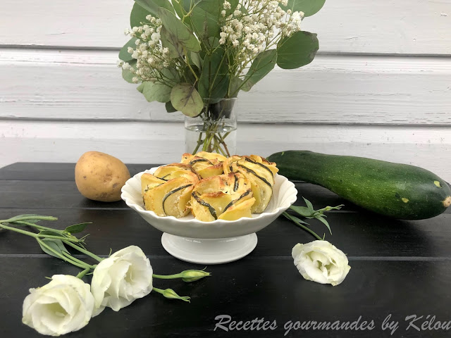 Roses de courgettes et pommes de terre au Boursin