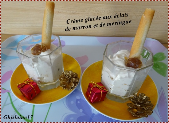 Crème glacée aux éclats de marron et de meringue