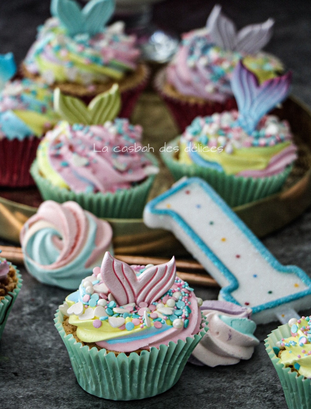 Cupcakes moelleux thème sirène