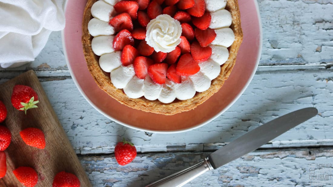 La tarte aux fraises de Vincent Guerlais (flan, vanille, chantilly, crème)