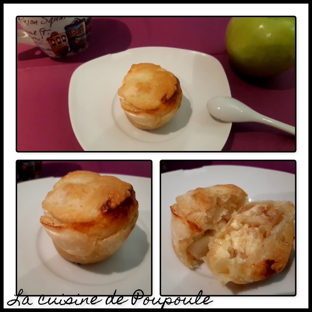 Mini tourte feuilleté pomme, spéculoos et miel