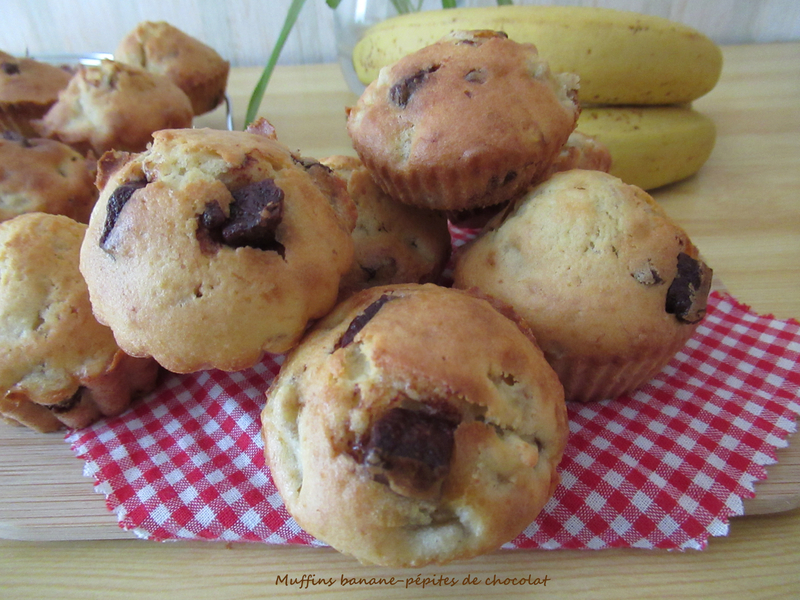Muffins banane-pépites de chocolat
