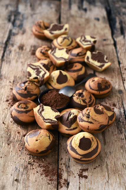 Muffins marbrés au chocolat qui auraient pu être des zèbres