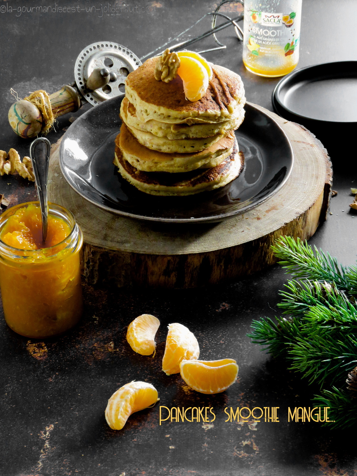 Pancake au smoothie mangue-passion..