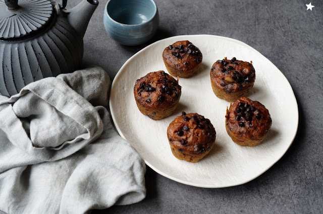 Petits muffins courge-chocolat à la vapeur (desserts, goûters, vegan, sans...