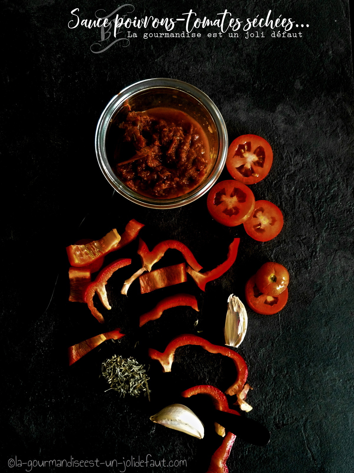 Sauce poivrons et tomates séchées (en conserve)