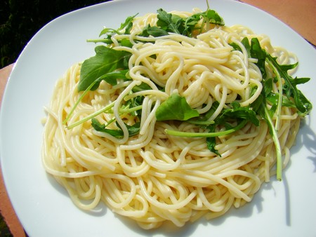Spaguetti à la roquette (très facile)